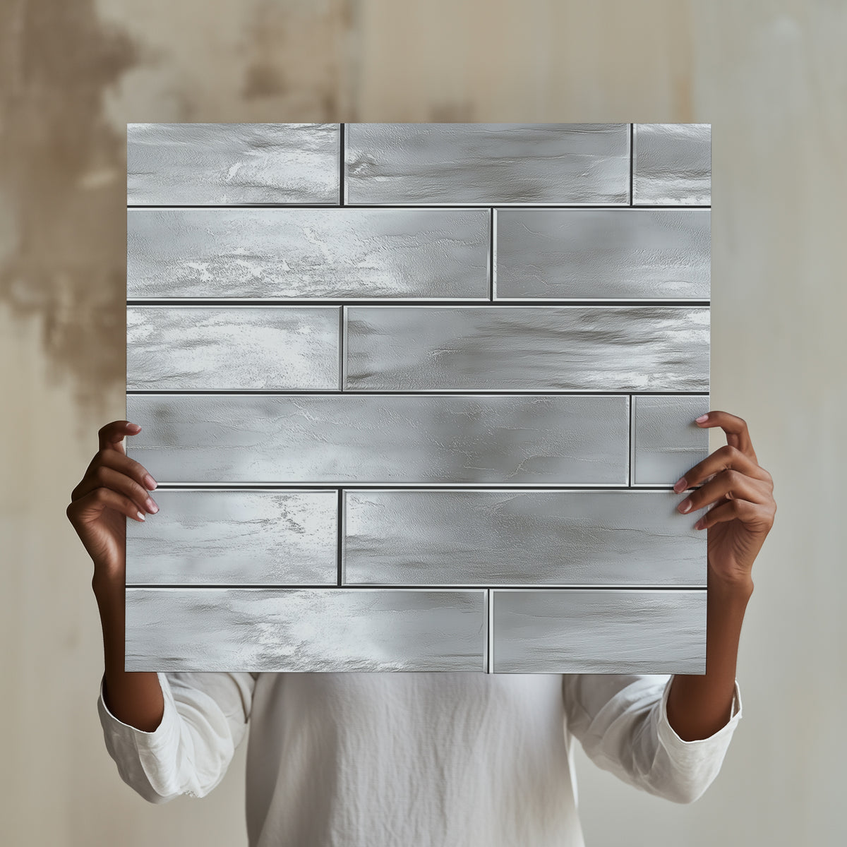 Structured Brushed Silver Metallic