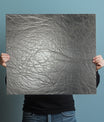 Luxurious Silver Metallic Leather