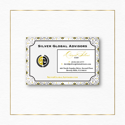 Custom Business Card Design Embossed Gold Foil Modern