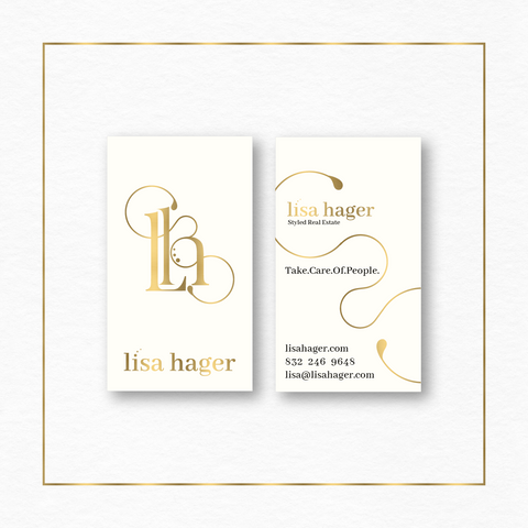 Custom Business Card Design Embossed Gold Foil Modern