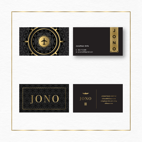 Custom Business Card Design Embossed Gold Foil Modern