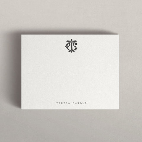 Monogram Notecard Letterpress