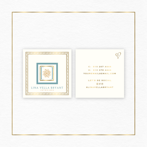 Custom Business Card Design Embossed Gold Foil Modern