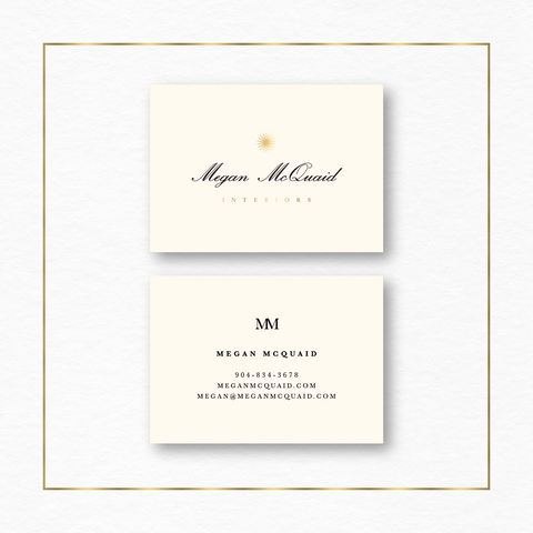 Custom Business Card Design Embossed Gold Foil Modern