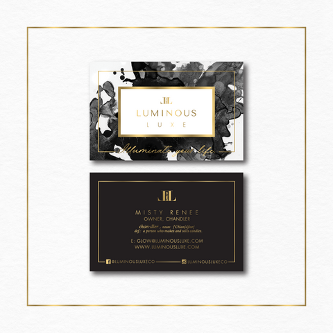 Custom Business Card Design Embossed Gold Foil Modern